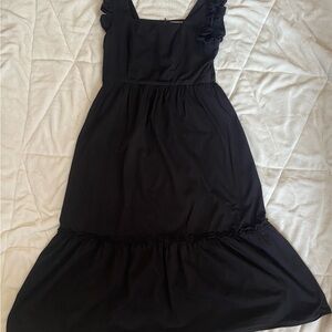 GLG black square neck maxi dress